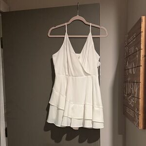 Altar'd State Ivory Ruffled Cami Dress